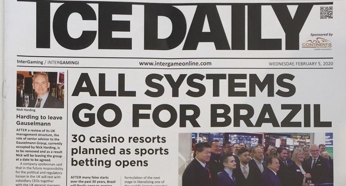 Ice London Mercado de Jogo no Brasil é Matéria de Capa do Ice Daily