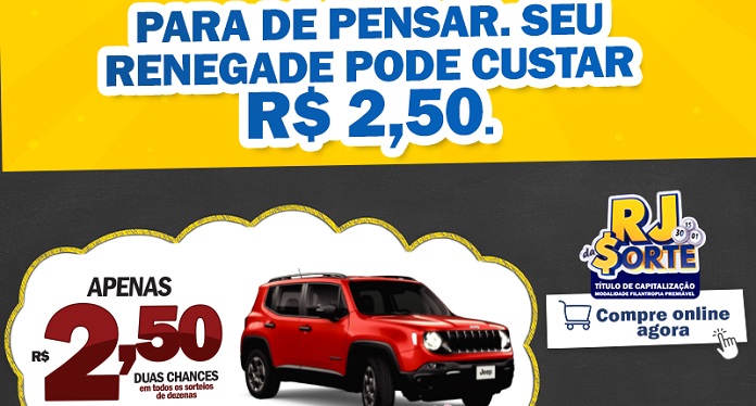 RJ da Sorte promove concurso principal com Jeep Renegade 0km