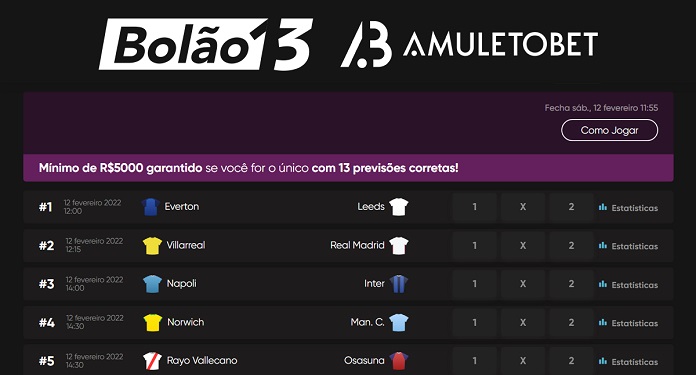 Attentive to the consumption pattern of Brazilians, AmuletoBet presents the 'Bolão 13'