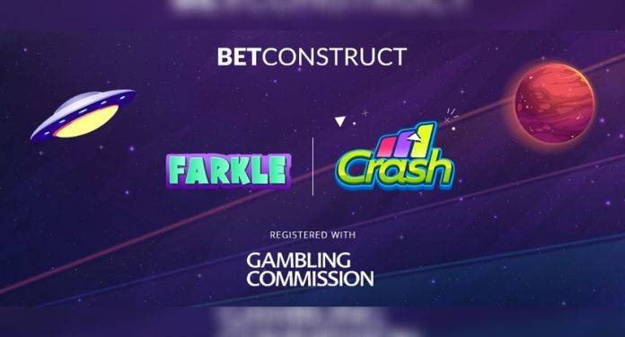 BetConstruct will provide its 'Crash' and 'Farkle' games under UKGC License