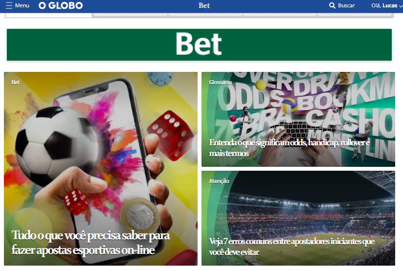 O Globo lança a subeditoria 'Bet' dentro de sua editoria de esportes