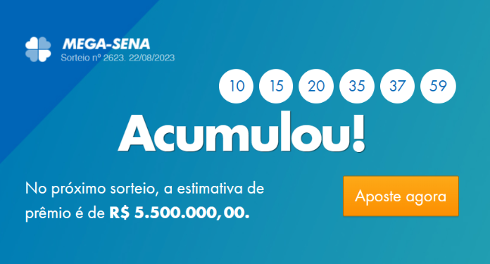 Mega-Sena acumula e prêmio chega em R$ 5,5 milhões (1)