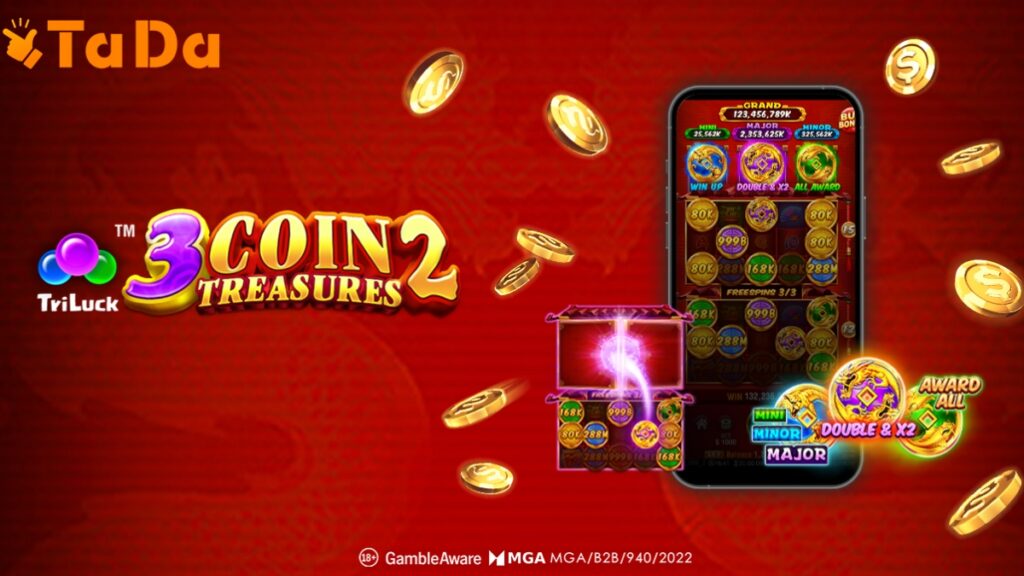 TaDa cria uma trilha de tesouro em TriLuck™ Sequel, com o jogo 3 Coin Treasures 2