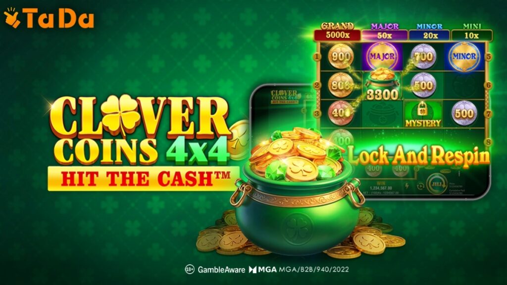 TaDa multiplica a sorte em Clover Coins 4x4, Hit the Cash